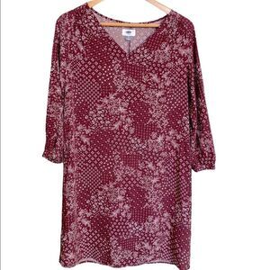 Old Navy Maroon Floral Dress Size Small